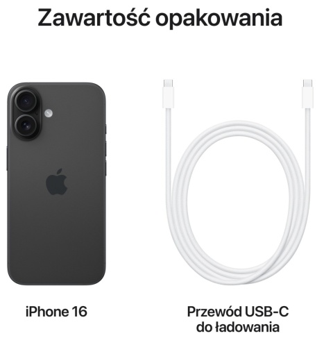 Smartfon APPLE iPhone 16 5G 128GB 6.1" Czarny Smartfon APPLE iPhone 16 5G 128GB 6.1" Czarny