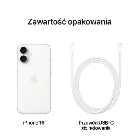 Smartfon APPLE iPhone 16 5G 256GB 6.1" Biały Smartfon APPLE iPhone 16 5G 256GB 6.1" Biały